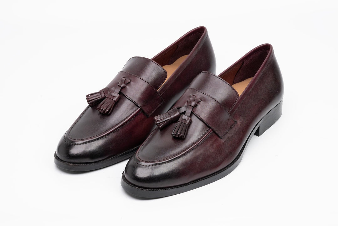 Soft Unlined Tassel Loafers - Burgundy