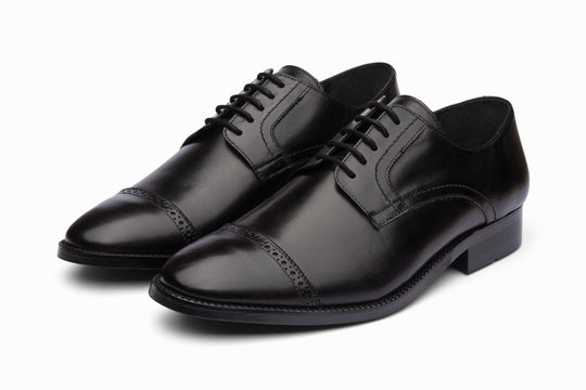 Cap Toe Brogue Derby - Black