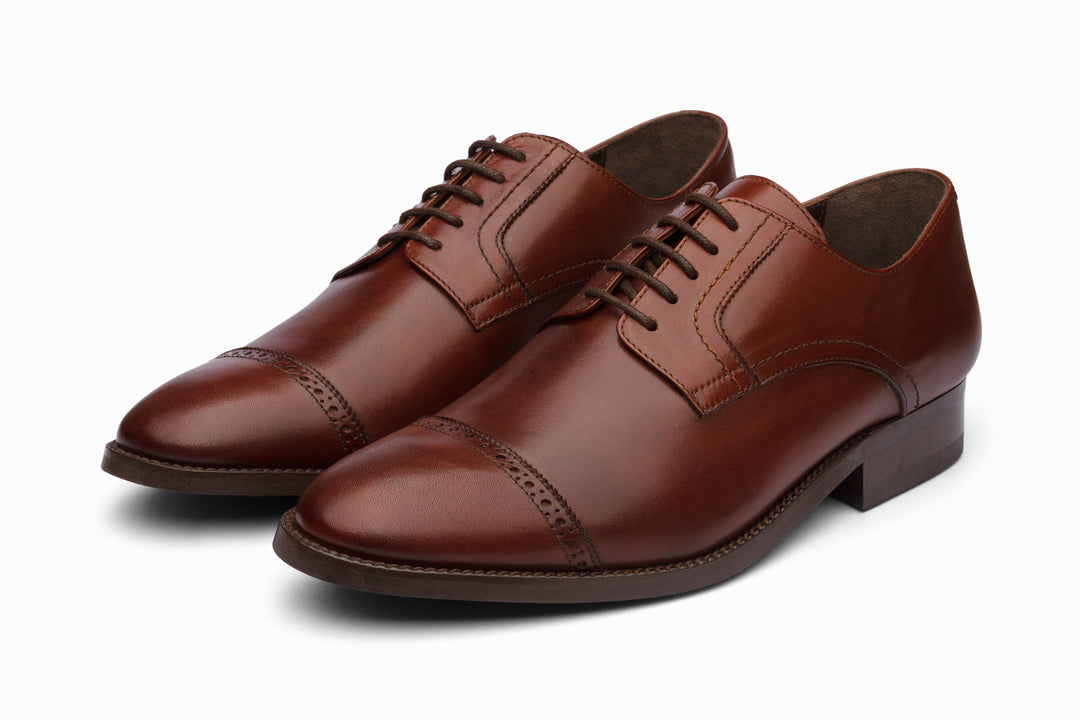 Cap Toe Brogue Derby - Brown