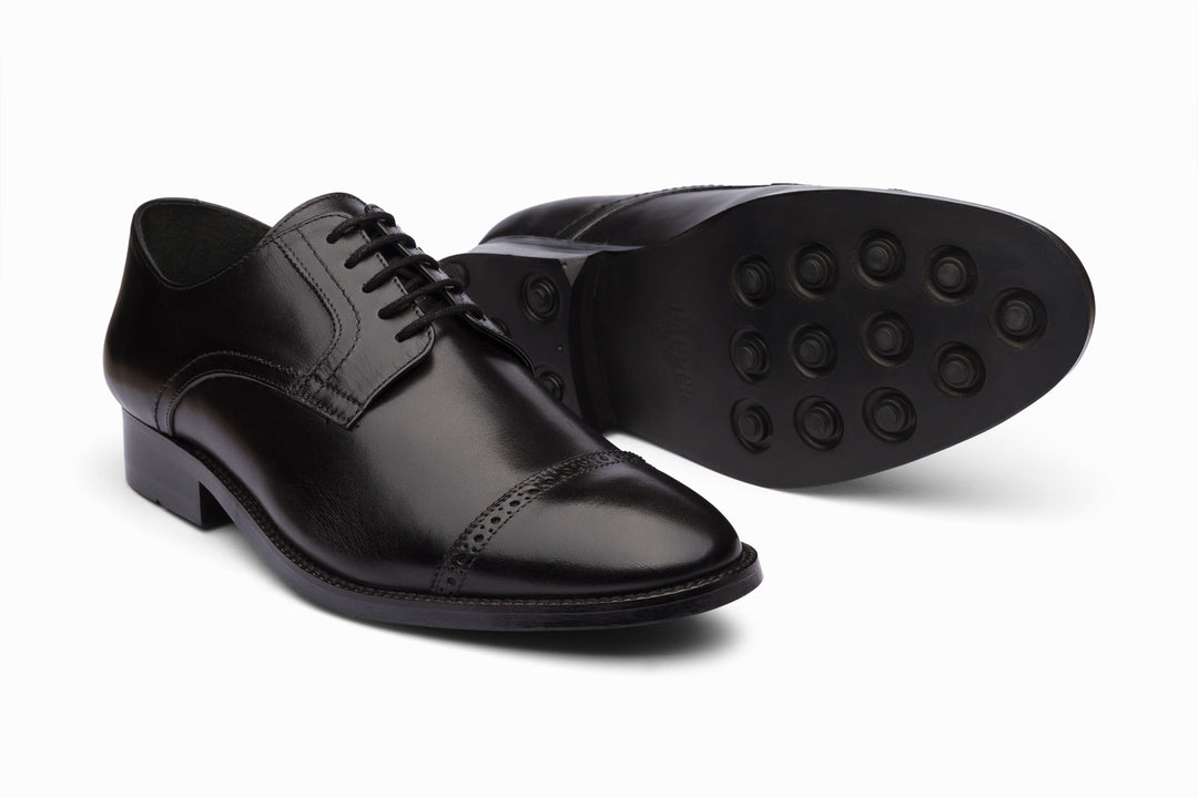 Cap Toe Brogue Derby - Black