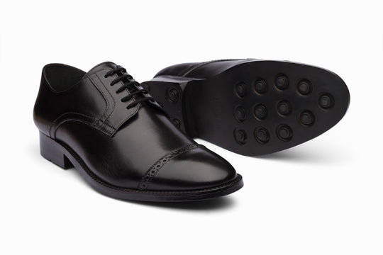 Cap Toe Brogue Derby - Black