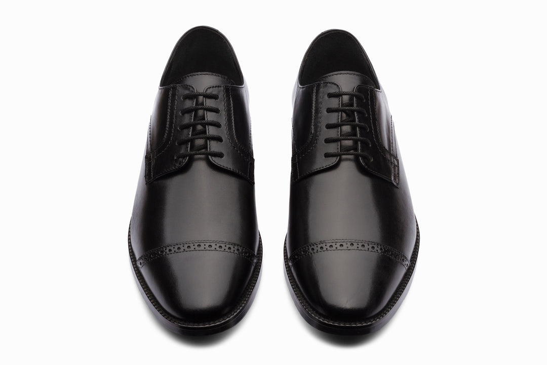 Cap Toe Brogue Derby - Black