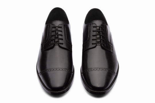 Cap Toe Brogue Derby - Black
