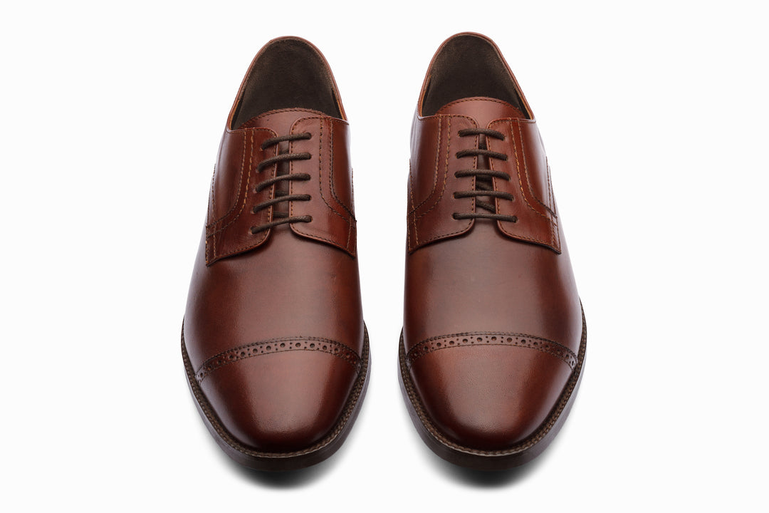 Cap Toe Brogue Derby - Brown