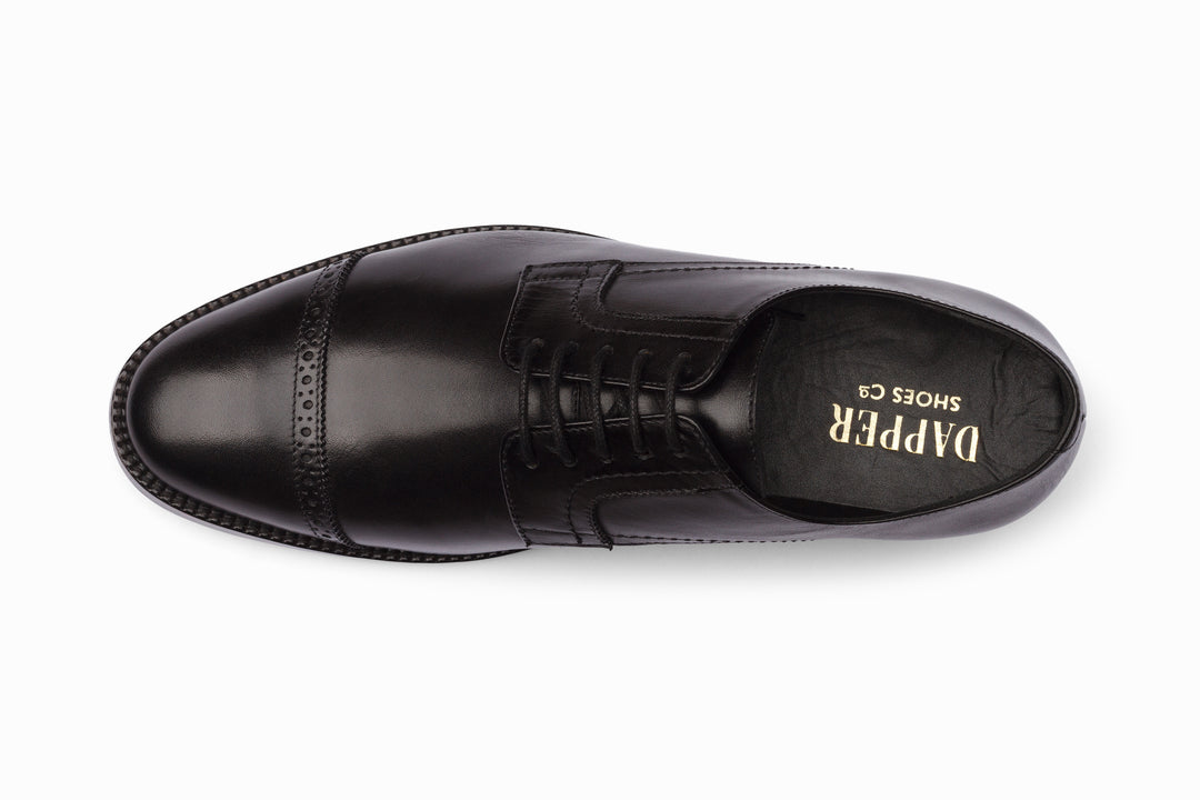 Cap Toe Brogue Derby - Black
