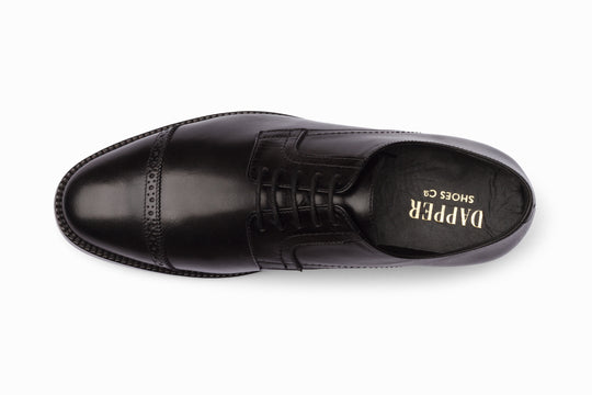 Cap Toe Brogue Derby - Black