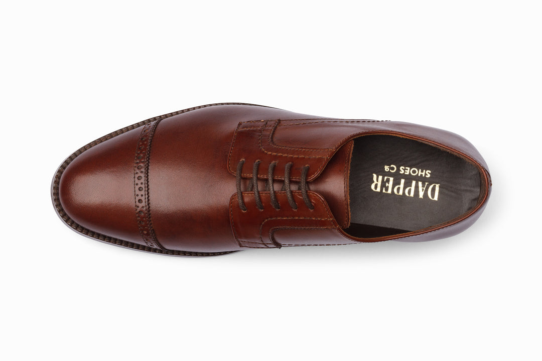 Cap Toe Brogue Derby - Brown