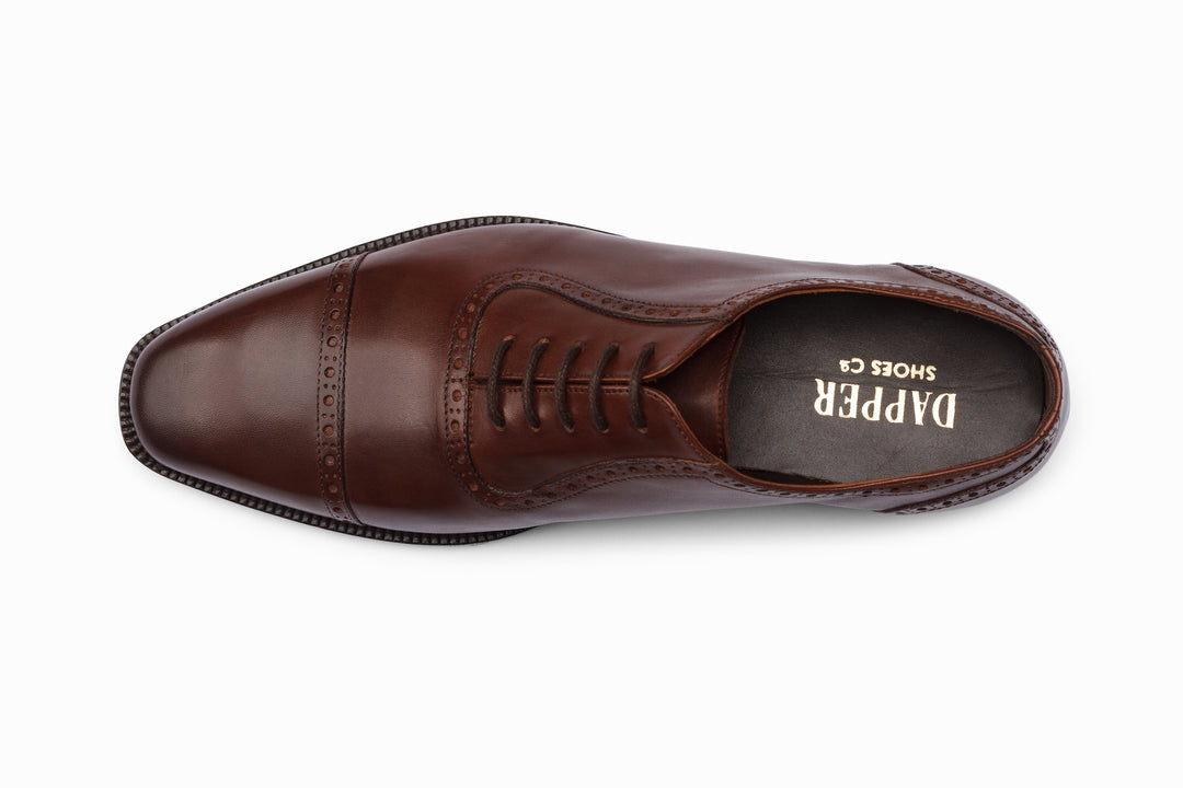 Brown Adelaide Oxford — sole view — Dapper Shoes Co.