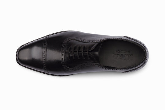 Black Adelaide Oxford — top-down view — handcrafted in New Delhi