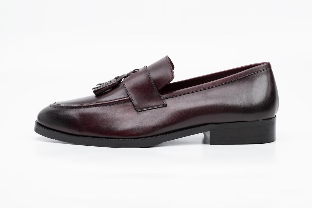 Soft Unlined Tassel Loafers - Burgundy
