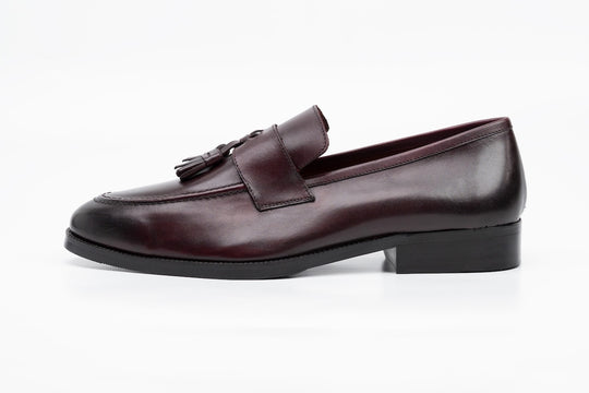 Soft Unlined Tassel Loafers - Burgundy