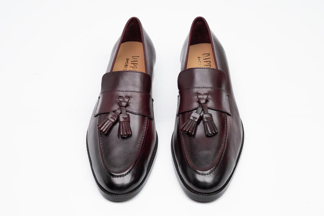 Soft Unlined Tassel Loafers - Burgundy