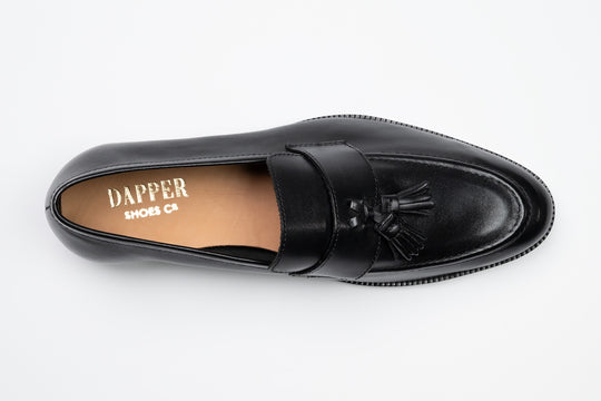 Soft Unlined Tassel Loafers - Black