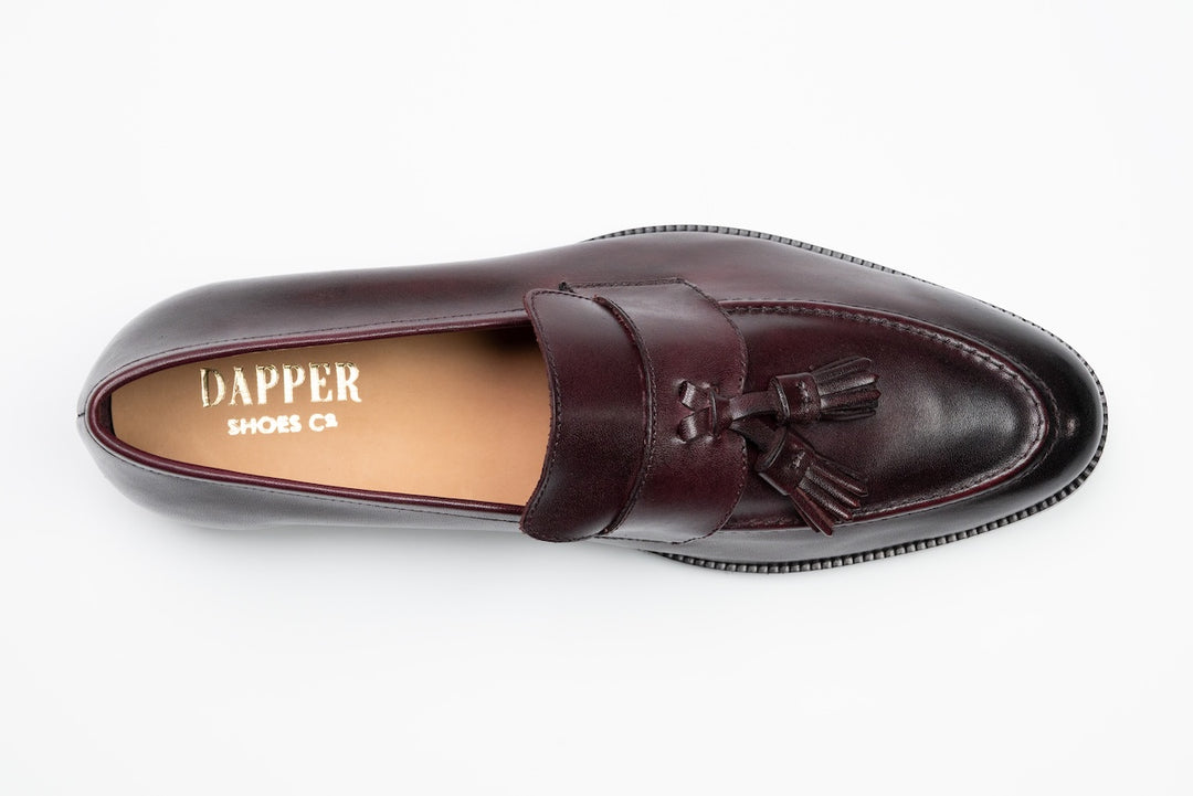 Soft Unlined Tassel Loafers - Burgundy