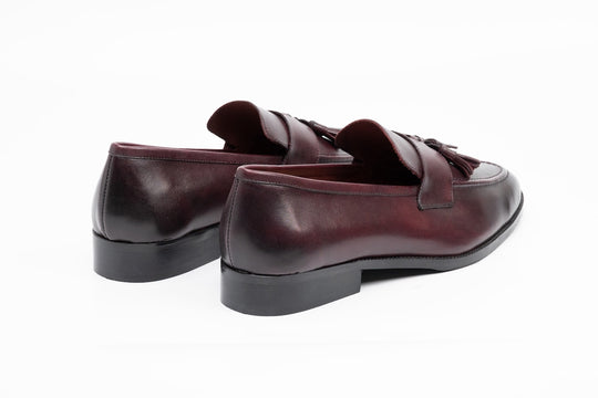 Soft Unlined Tassel Loafers - Burgundy