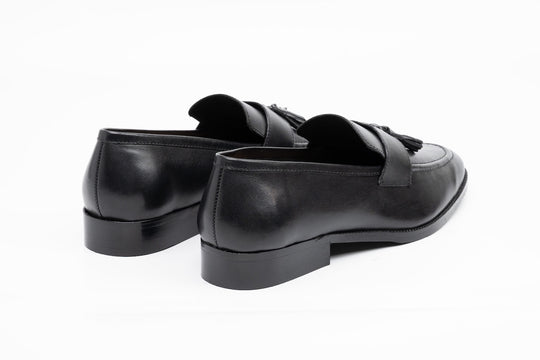 Soft Unlined Tassel Loafers - Black