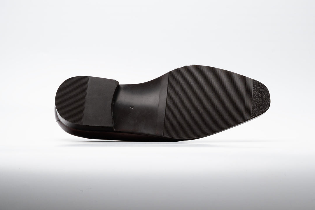 Medallion Single Monkstrap Leather Shoes - Black