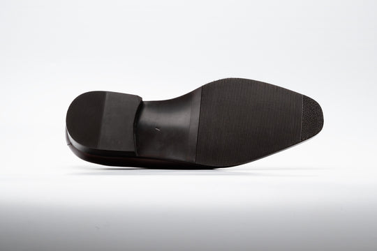 Medallion Single Monkstrap Leather Shoes - Black
