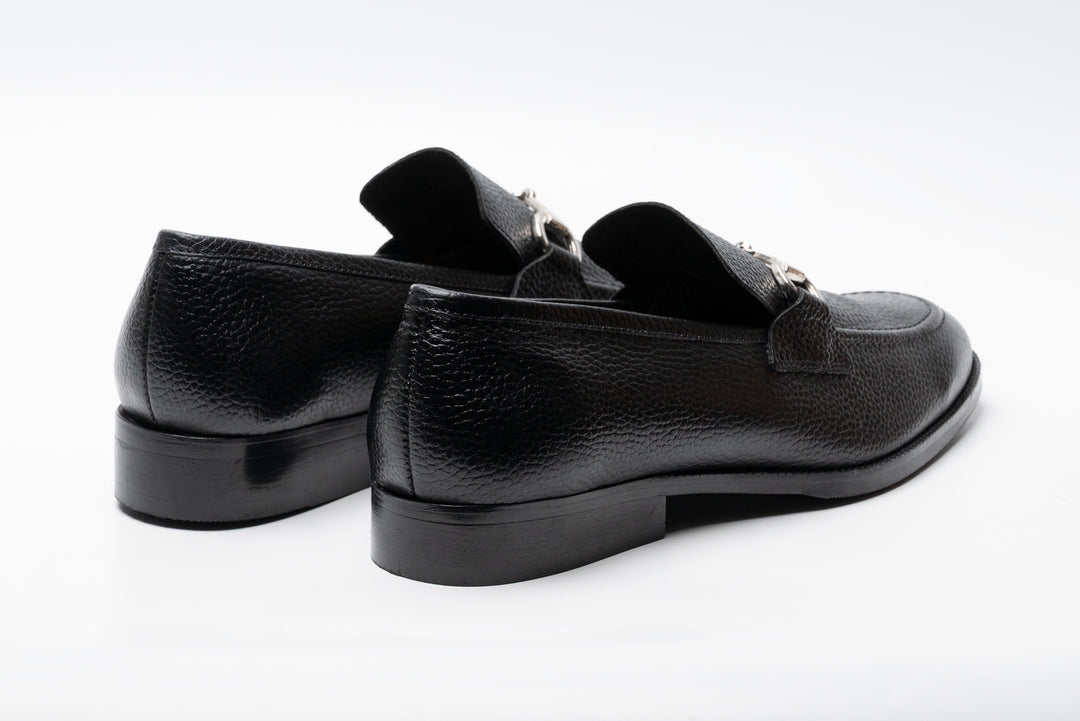 Black horsebit loafer — metal bit hardware detail — Dapper Shoes Co.