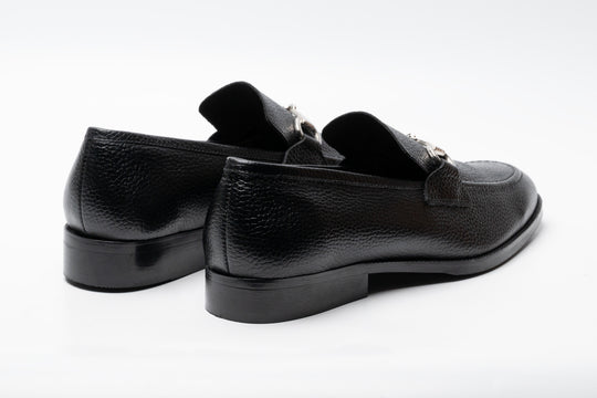 Black horsebit loafer — metal bit hardware detail — Dapper Shoes Co.