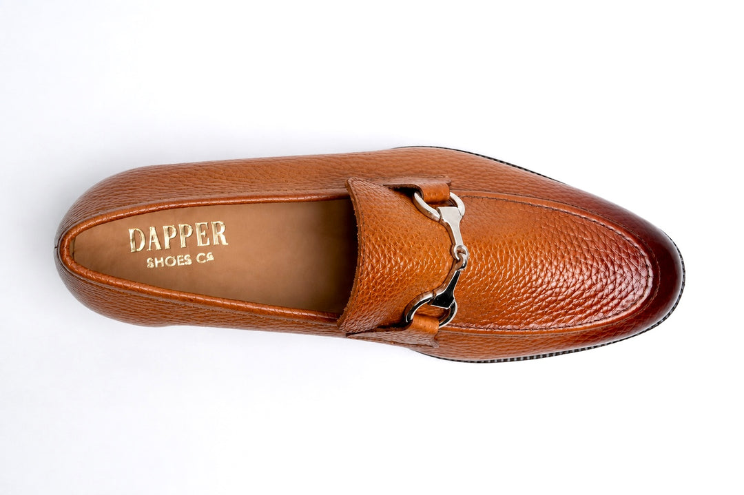 Unlined Milled Leather Horsebit Loafers - Tan