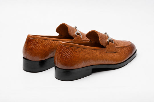 Unlined Milled Leather Horsebit Loafers - Tan