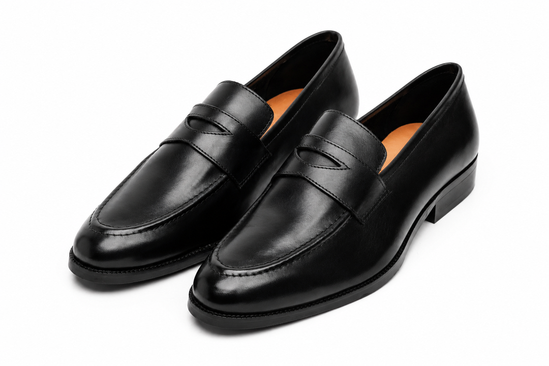 Soft Unlined Penny Loafer in black leather - Dapper Shoes Co.