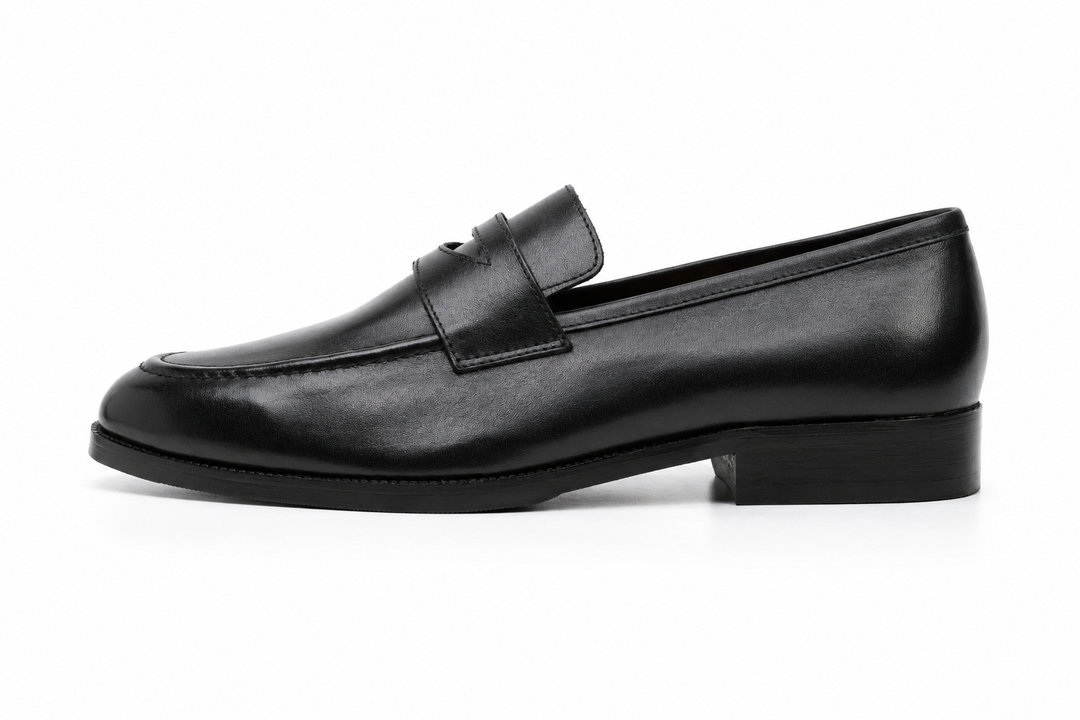 Soft Unlined Penny Loafer in black leather - Dapper Shoes Co.