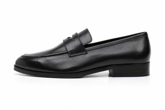 Soft Unlined Penny Loafer in black leather - Dapper Shoes Co.
