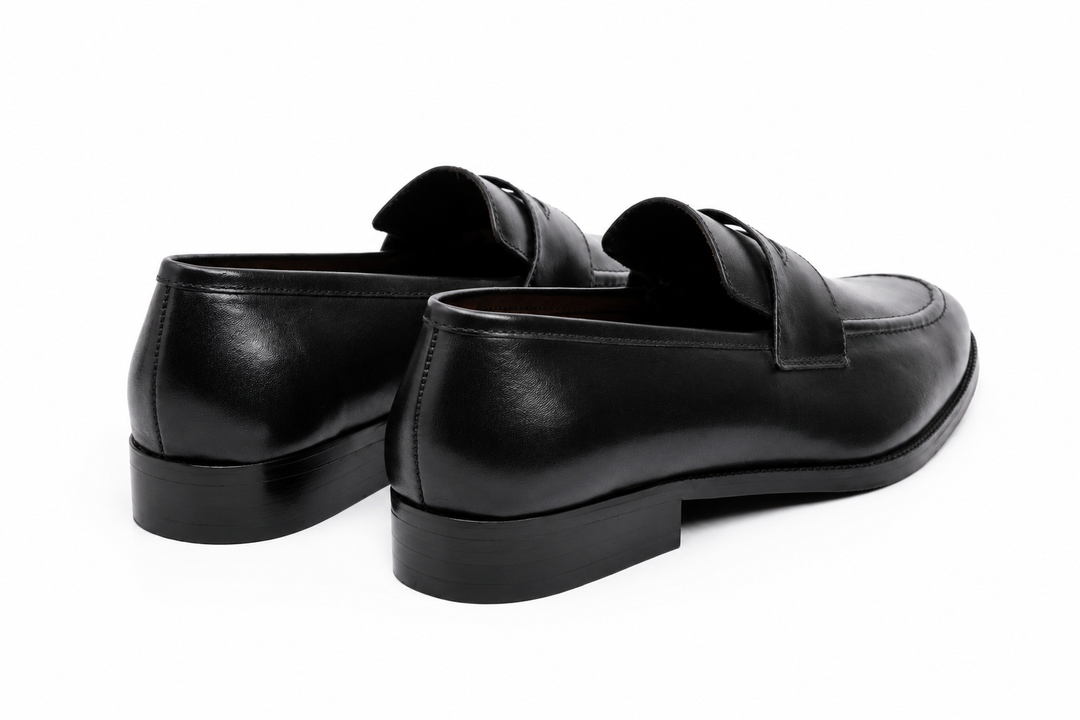 Soft Unlined Penny Loafer in black leather - Dapper Shoes Co.
