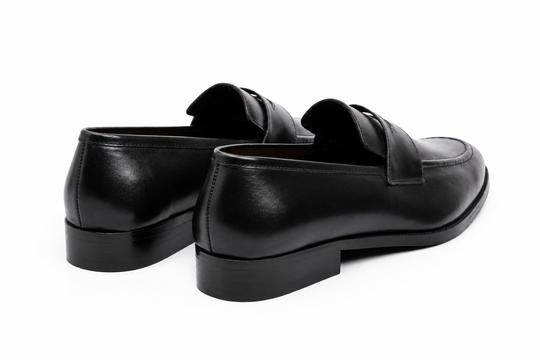 Soft Unlined Penny Loafer in black leather - Dapper Shoes Co.