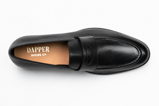 Soft Unlined Penny Loafer in black leather - Dapper Shoes Co.
