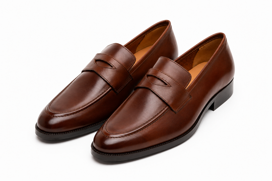 Soft Unlined Penny Loafer in brown leather - Dapper Shoes Co.