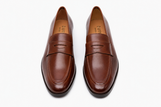Soft Unlined Penny Loafer in brown leather - Dapper Shoes Co.