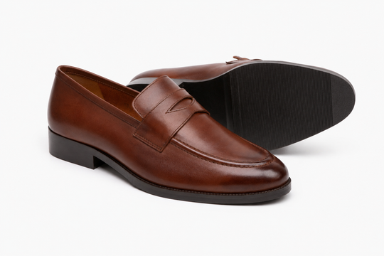 Soft Unlined Penny Loafer in brown leather - Dapper Shoes Co.
