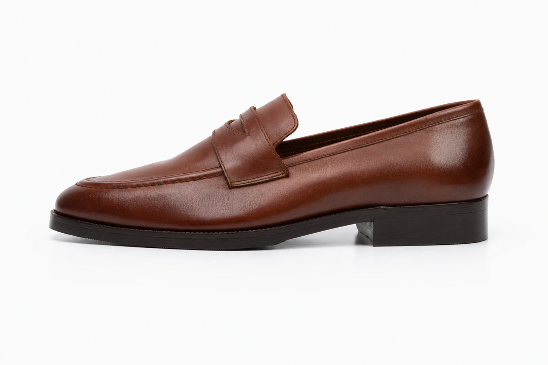 Soft Unlined Penny Loafer in brown leather - Dapper Shoes Co.