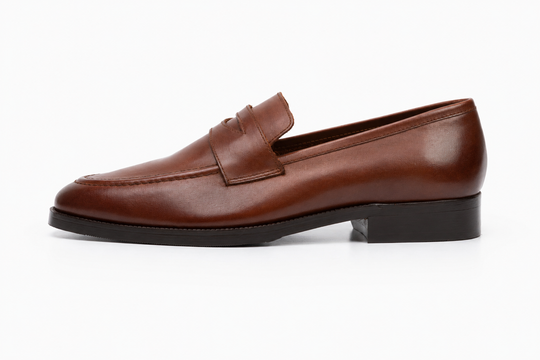 Soft Unlined Penny Loafer in brown leather - Dapper Shoes Co.