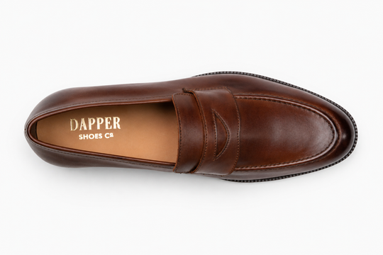 Soft Unlined Penny Loafer in brown leather - Dapper Shoes Co.