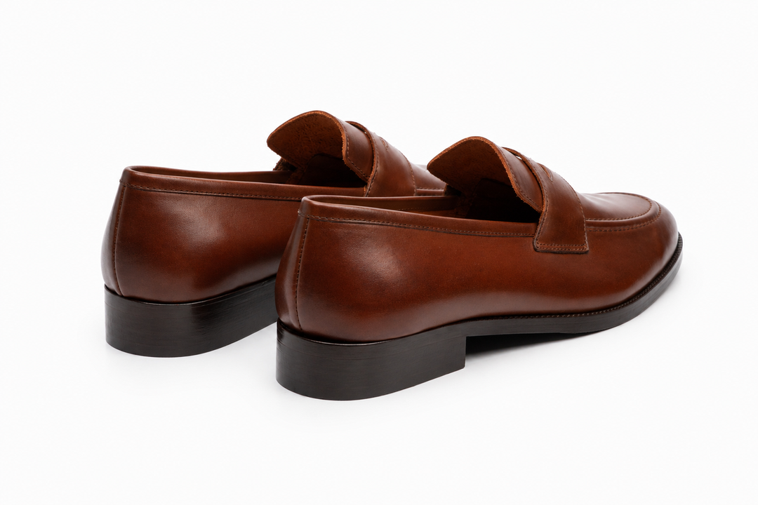 Soft Unlined Penny Loafer in brown leather - Dapper Shoes Co.