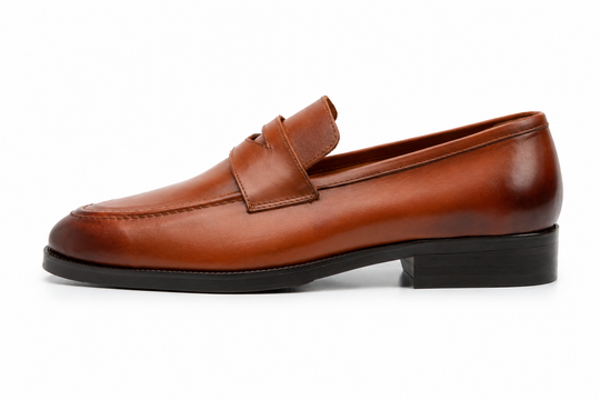 Soft Unlined Penny Loafer in tan patina leather - Dapper Shoes Co.