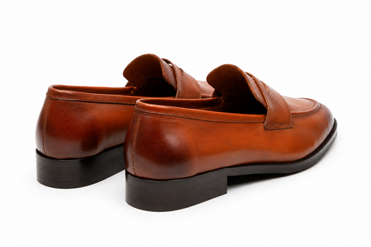 Soft Unlined Penny Loafer in tan patina leather - Dapper Shoes Co.