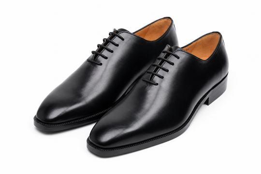Wholecut Oxford in black calfskin leather - Dapper Shoes Co.