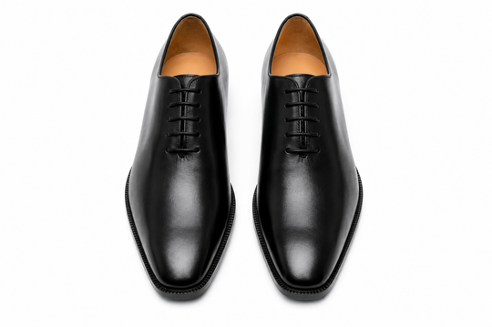 Wholecut Oxford in black calfskin leather - Dapper Shoes Co.