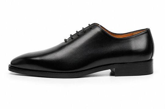 Wholecut Oxford in black calfskin leather - Dapper Shoes Co.