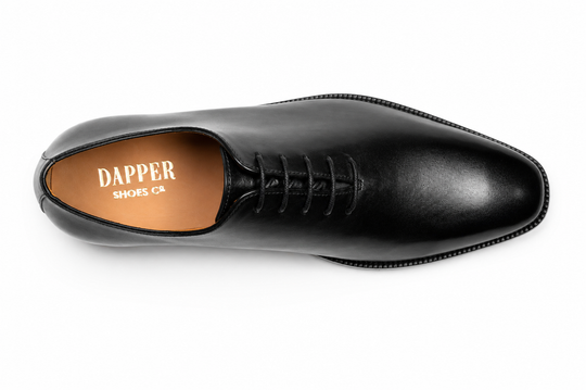 Wholecut Oxford in black calfskin leather - Dapper Shoes Co.