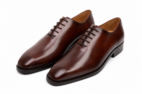 Wholecut Oxford in brown calfskin leather - Dapper Shoes Co.