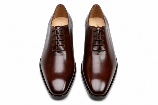 Wholecut Oxford in brown calfskin leather - Dapper Shoes Co.