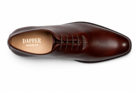 Wholecut Oxford in brown calfskin leather - Dapper Shoes Co.
