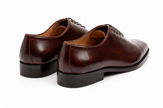Wholecut Oxford in brown calfskin leather - Dapper Shoes Co.